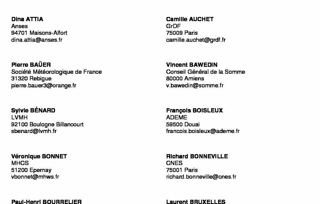 JS2011 – Liste des participants