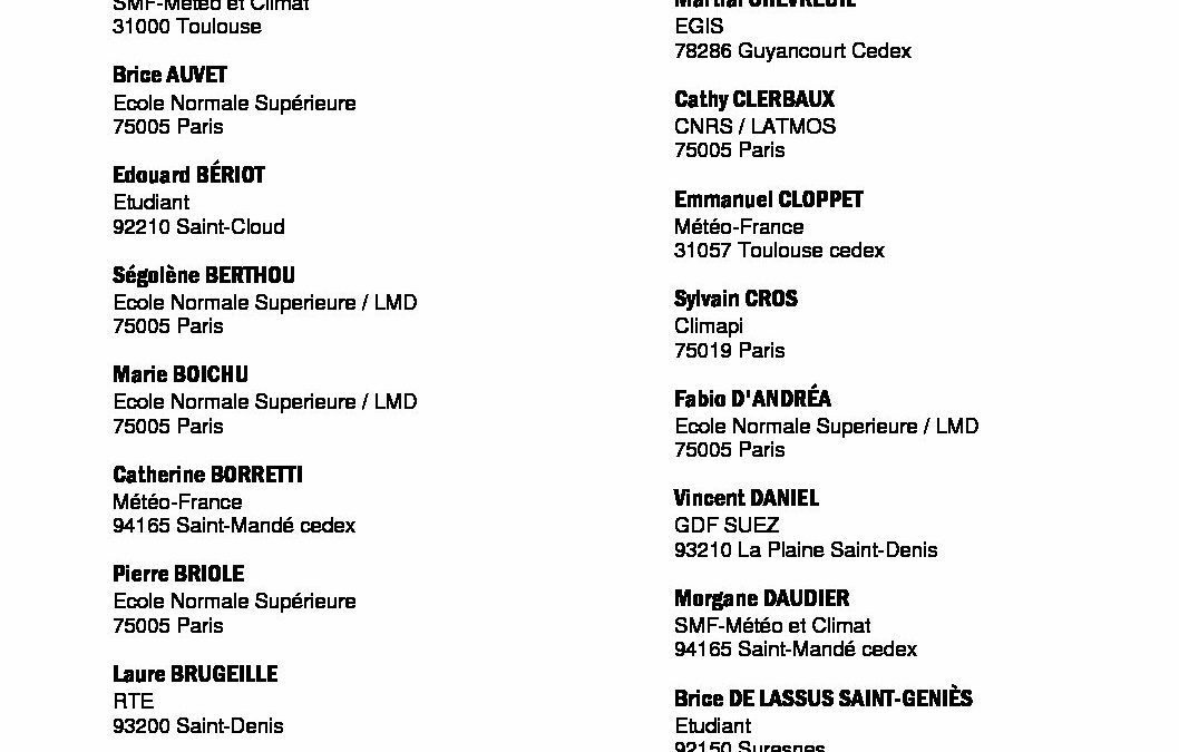 JS2012 – Liste des participants