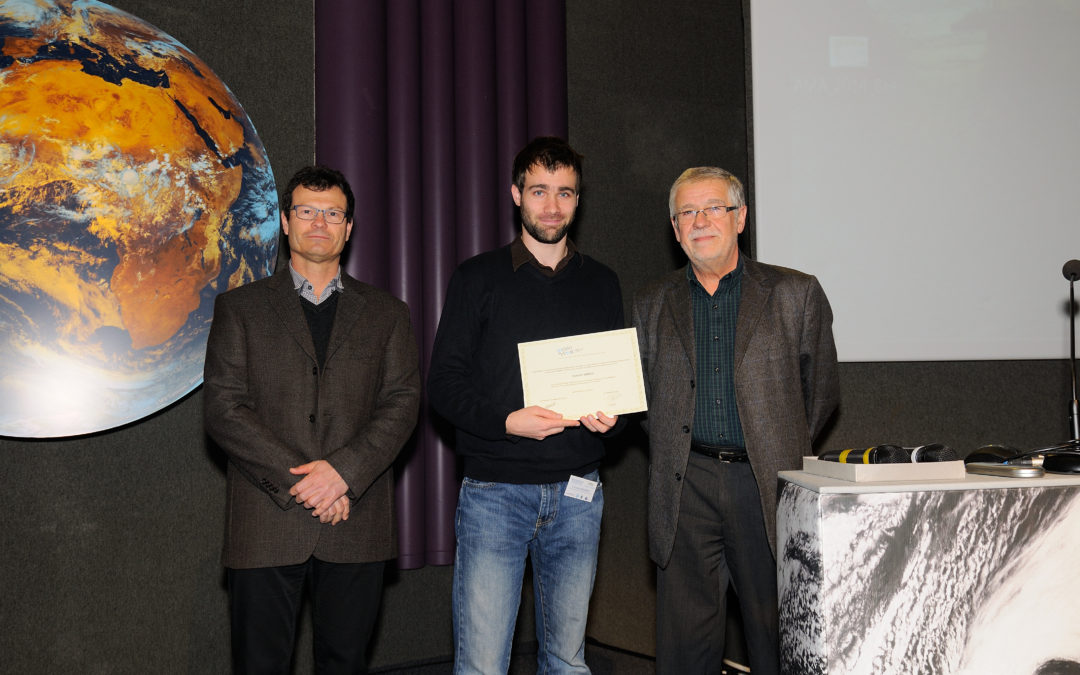 Remise du prix Prud’homme 2013 de la SMF-Météo et Climat à Corentin Herbert, le 20 janvier 2014, au Centre International de Conférences de la Météopole.